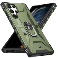 Étui de téléphone rotatif à la mode pour béquille PC + TPU armure sacs de téléphone portable étuis avec coussin d'air pour Samsung S24 Ultra S25 Ultra S23