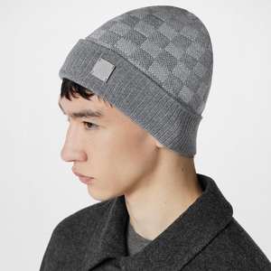 Nueva moda para hombre Plaid Knit Beanie suave transpirable y grueso para Otoño e Invierno - Product Image 5