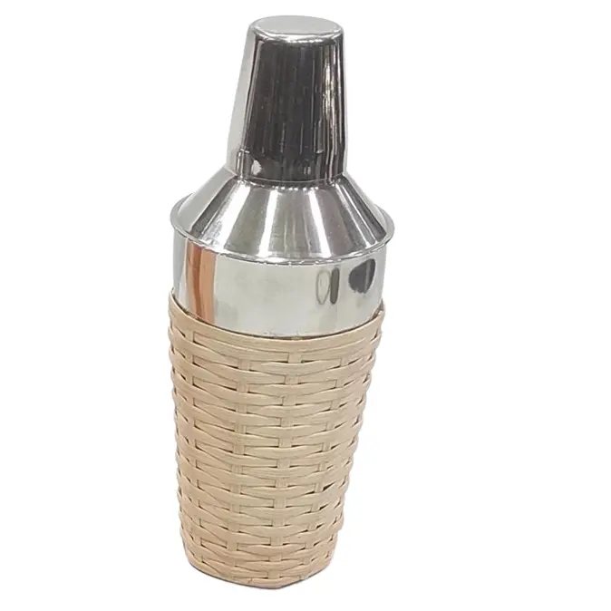 Shaker da Cocktail in acciaio di lusso con accessori da Bar in pelle lucida naturale ottimo per uso domestico e Bar o come set di strumenti da Bar per regali