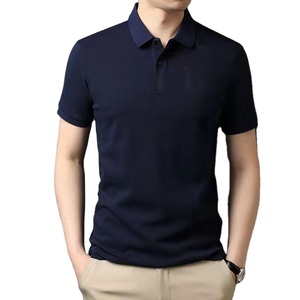 Chemise d'été pour homme, couleur unie, logo personnalisé OEM, broderie sur le col, tendance, grande taille, 100% coton, anti-froissement, imprimé - Product Image 1
