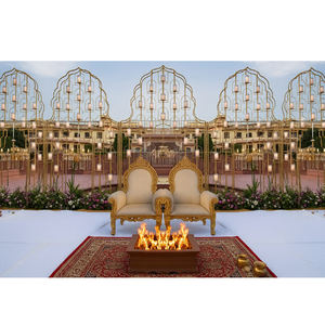 Vela de boda al aire libre decoración de pared para Escenario nocturno sufí MARCO DE Metal dorado de lujo Configuración de escenario de boda Venta De fábrica fabricante - Product Image 1