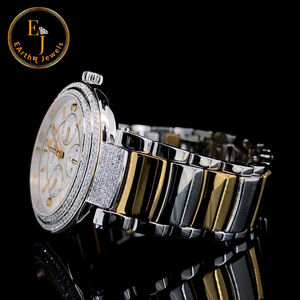 Montre de luxe Cortbert en or rose pour homme avec diamants VS1 cultivés en laboratoire, coupe ronde et brillante, montre d'affaires à la mode - Product Image 1