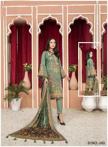 Pure Lawn Cotton Collection Heavy Mal Duppata Elegante traje pakistaní - Product Image 2