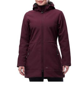 เสื้อแจ็คเก็ตกันฝนแบบยาวสำหรับผู้หญิง ผ้า softshell กันน้ำ ระบายอากาศ ซับในขนแกะ มีฮู้ด กันลม ใช้ได้ทุกฤดู - Product Image 1