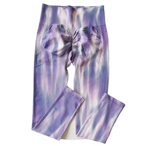 Venta al por mayor mujeres respetuosas con el medio ambiente de secado rápido Spandex/polainas de poliéster de cintura media Push-up Fitness Yoga pantalones Casual transpirable alto - Product Image 1