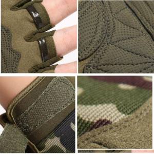 Cuir Coton Vente en gros Vert Anti-coupure Chasse Sport en plein air Formation Doigt Complet Gants Tactiques - Product Image 3
