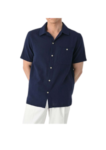 Camisa informal de manga corta para hombre de alta calidad de algodón 100%, elegancia minimalista fresca, transpirable y hecha a medida con un toque moderno - Product Image 5
