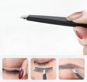 Pince à épiler professionnelle à pointe pointue en acier inoxydable Extensions de cils pince épilateur outils de beauté - Product Image 5