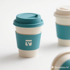 Eco Friendly Personalizar logotipo Taza de papel con tapa 12 oz 100 Paquetes Desechable y elegante - Product Image 1