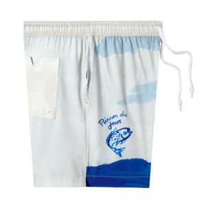<b>Men's</b> High Street Style <b>Swim</b> <b>Shorts</b> Solid <b>Pattern</b> Quick Dry Polyester/Cotton Low Waist V Back Pocket Trunks Drawstrings Closure - Product Image 4