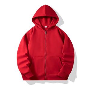 Sweat à capuche entièrement zippé en molleton bouclette lourd de qualité supérieure pour l'automne, 100 % coton, broderie personnalisée, broderie 3D, broderie perlée, broderie numérique - Product Image 1