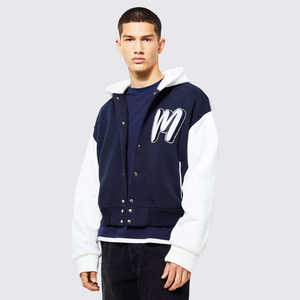 Venta al por mayor Hombres Plain Satin Letterman Chaquetas Personalizado Bordado Logo Béisbol Bomber Chaquetas - Product Image 1