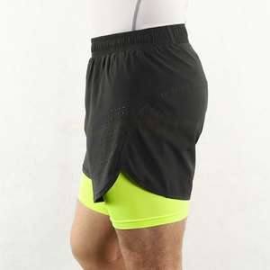 Fabricación de fábrica Pantalones cortos de fitness de color sólido para hombres Diseña tu propio producto Pantalones cortos de fitness para hombres - Product Image 5