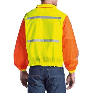 Veste de travail haute visibilité jaune et orange Veste de sécurité réfléchissante coupe-vent imperméable pour hommes Vêtements de travail OEM - Product Image 4