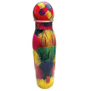 Bouteille en cuivre martelé de qualité supérieure 1L Style classique Étanche Passe au lave-vaisselle Cadeau d'affaires Utilisation Bouteille d'eau en cuivre - Product Image 4