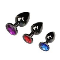 Plug anal en alliage d'aluminium couleur canon de fusil, 3 tailles, base ornée de pierres précieuses en 13 couleurs, 100% étanche, jouet sexuel anal masculin pour adultes