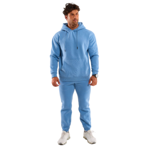 Winter Hooded Sweatsuit <b>Zip</b>-<b>Up</b> Jacket Reflective Jogger Set 100% Cotton Sweat Pant Windbreaker Tracksuits for Men - Product Image 1