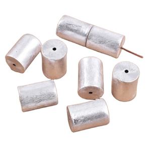 Perles en forme de tambour, plaqué argent brossé, 50g - Product Image 4