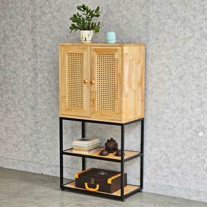 KTB68161 Mueble Decorativo de 60x35x120cm, Mueble de Lujo Moderno de Madera de Caucho Antigua con Estructura de Hierro para Sala de Estar - Product Image 2