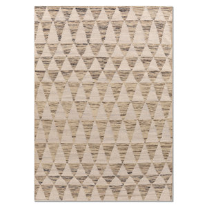 พรมขนสัตว์ทอมือลายเรขาคณิตสีเบจและสีน้ำตาล รุ่นคลาสสิค ยี่ห้ออินดัสบาร์ สำหรับห้องนั่งเล่นและห้องนอน-รุ่น DWRM-173 - Product Image 1