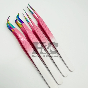 Pinzas Profesionales de Acero Inoxidable para Extensión de Pestañas Postizas, Color Neón, Alta Calidad, Empaque Personalizado con Logotipo de Visón - Product Image 3