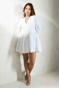 Lowest Price <b>Summer</b> <b>Boho</b> Women's Casual Ladies Maxi <b>Dress</b> 100% Cotton Mini-Length with Natural White <b>Dress</b> - Product Image 6