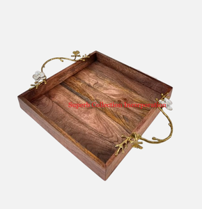 Tabla de servir de madera de alta calidad, manijas de asta elegantes, decoración ecológica para el hogar, bandeja para servir para tabla de quesos, Catering - Product Image 5