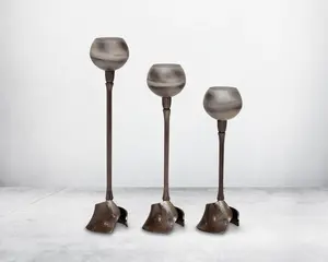 Nouveau chandelier détachable en métal d'alliage vintage de luxe européen élégant bougeoir de qualité supérieure lot de 3 - Product Image 1