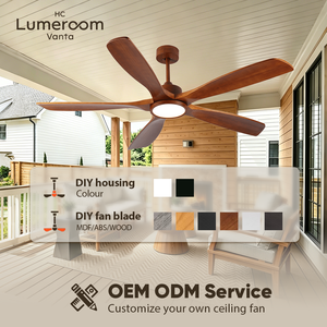 USA In Stock Large Room 60 Inch <b>Ceiling</b> Fan with <b>Light</b> Solid Wood Blades Quiet DC Motor <b>Remote</b> <b>Control</b> Living Room - Product Image 4