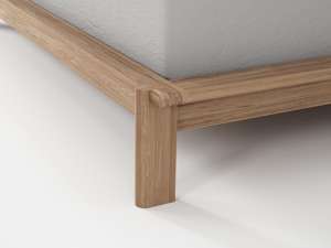 กรอบเตียงไม้สักเนื้อแข็งขนาดคิงไซส์สีธรรมชาติสำหรับเฟอร์นิเจอร์บ้านโรงแรมหรืออพาร์ตเมนต์ - Product Image 6