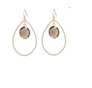 New Arrival Smoky Topaz Gemstone 925 Sterling Silver Round Shape <b>Earrings</b> - Product Image 1