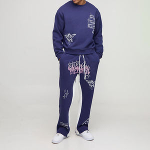 Ensemble survêtement en coton de qualité supérieure personnalisé pour homme, sweat-shirt à capuche et pantalon de jogging, sweat-shirt à capuche surdimensionné, pantalon de survêtement imprimé, ensemble 2 pièces pour homme - Product Image 3