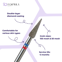 Foret à ongles diamanté haute performance de 3,5 mm pour manucure, pédicure et podologie