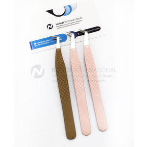 Prix de gros professionnel, extensions de cils en acier inoxydable de haute qualité, couleur chair, pointues, avec revêtement papier et grip diamant - Product Image 5