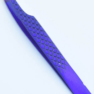 Pince à cils en acier inoxydable de haute qualité, poignée en diamant bleu, antistatique, précision pour l'extension de cils en volume professionnelle - Product Image 5