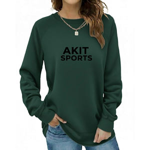 Sudadera Lisa Personalizable con Cuello Redondo, Transpirable, para Invierno, para Mujer, Nuevo Diseño Informal, Holgada, con Logotipo Frontal - Product Image 1