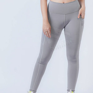 Leggings de yoga de couleur unie avec logo personnalisé de haute qualité pour femmes, pantalon sans couture d'entraînement de gymnastique de nouveau style avec fermeture à la taille élastique - Product Image 6