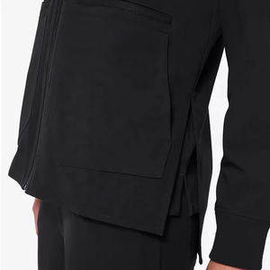 Blouse de travail médicale unisexe à deux poches, fermeture éclair sur le devant, en tissu worsted spandex/polyester - Product Image 6