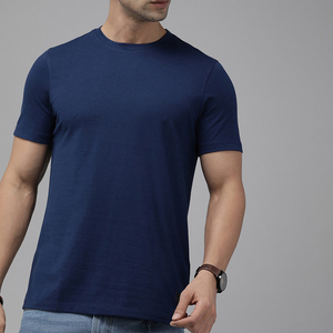 Venta al por mayor Top Venta de ropa de verano Camisetas de los hombres de gran tamaño de algodón azul en la nueva moda Casual transpirable de secado rápido camiseta de los hombres - Product Image 1