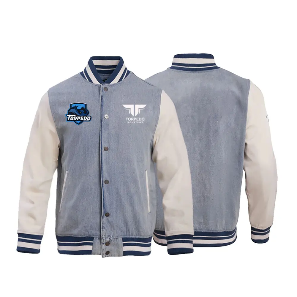 Xe Máy Letterman Varsity Áo Khoác Bóng Chày PU Áo Khoác Da OEM Biểu Tượng Tùy Chỉnh Thêu Máy Bay Ném Bom Varsity Áo Khoác Cho Nam Giới