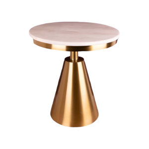 Offre spéciale Table d'appoint en marbre à cadre en acier inoxydable doré de style simple à bas prix - Product Image 1