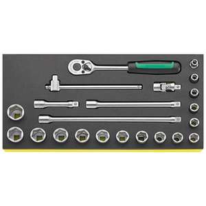 ชุดประแจวงล้อ Stahlwille 3/8 นิ้ว พร้อมชุดเครื่องมือ TCS Inlay 22 ชิ้น รวมถึงซ็อกเก็ตและอุปกรณ์เสริม - Product Image 1