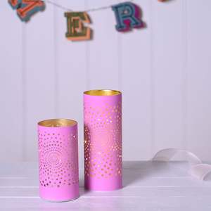 Elegante hecho a mano Navidad Mini estrellas Cutwork hierro tarro linterna decoración del hogar Metal votivo portavelas para bodas y celebraciones - Product Image 6