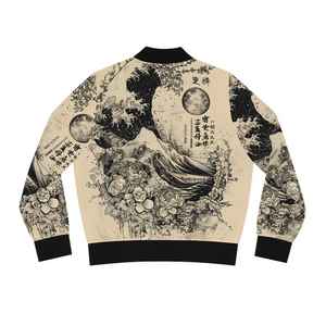 2024 diseño de flores Vintage chaqueta de bombardero de peso ligero de calidad para mujer relleno de algodón de fácil lavado con forro de nailon gran oferta - Product Image 6