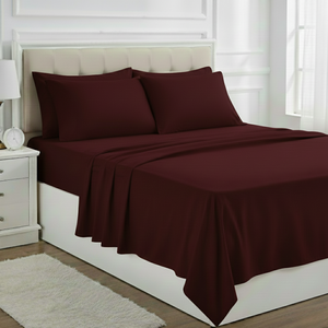 Luxury Solid Color <b>Bed</b> <b>Sheet</b> <b>Set</b> | Soft Microfiber Bedding with Pillowcases | Hotel Quality Double <b>Bed</b> Linen | Wholesale Supply - Product Image 1