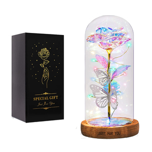 Regali per la festa della mamma Bella <span class=keywords><strong>scatola</strong></span> di rose Galaxy San Valentino Fiore di rosa <span class=keywords><strong>in</strong></span> cupola di vetro con LED - Product Image 1