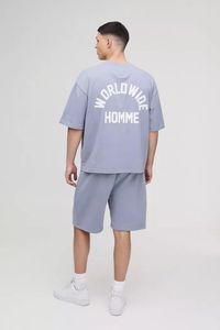 ชุดวอร์มแบบสวมหัวสำหรับผู้ชายกางเกงขาสั้นบ็อกซี่โอเวอร์ไซส์สำหรับผู้ชาย - Product Image 2