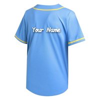 Jersey Baseball Polos Dua Warna Kancing Depan Lengan Pendek Bahan Polyester 100% Bernapas Harga Pabrik Pakaian Olahraga