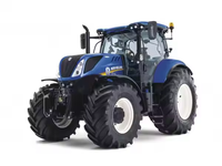 Tracteur agricole Solis 90HP 4 roues motrices avec cabine, transmission par engrenages, bleu, respectueux de l'environnement