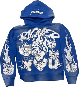 Sweat à capuche à fermeture éclair noir pour hommes sur mesure de haute qualité pour l'automne pour bouffée impression hiver automne sweats à capuche-prix de gros - Product Image 2